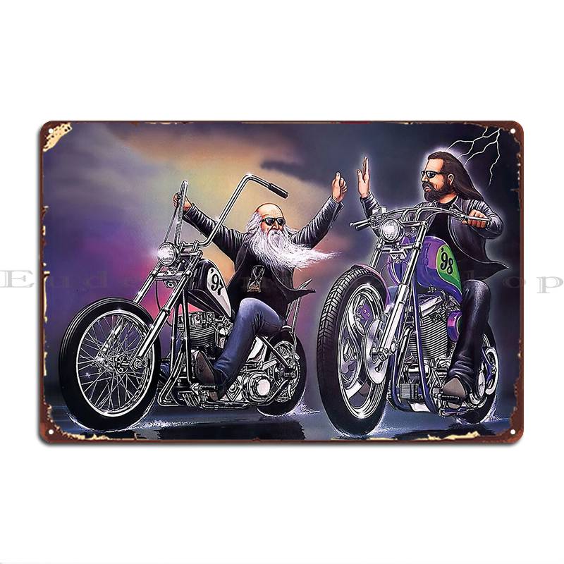 

Motorcycle Art David Mann View Of An Easy Rider Metal Signs Rusty Wall Cave Bar Cinema Custom Tin Sign Poster 20x30cm（7.8x11.8inch）