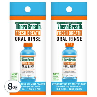 Thera Breath Icy Mint Gargle Portable Mouthwash 6p, 72ml, 8 Pcs.