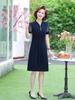 Stylish Summer Short-Sleeved Knee-Length Dress for Middle-Aged Women 2026