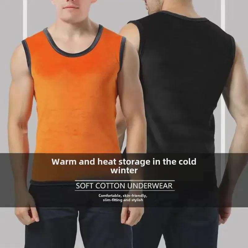 Doppelseitige Plüsch-Fleeceweste für Herren – warme, dicke, eng anliegende, kältebeständige Basisschicht