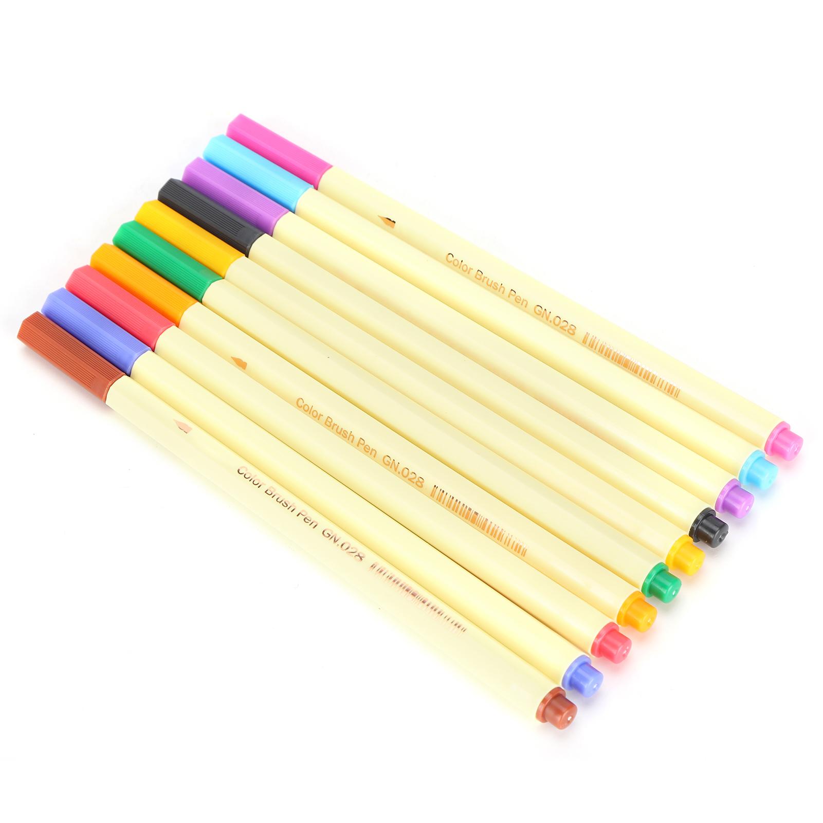 

10Pcs Hook Line Pen 10‑Color Painted Watercolor Marker Sketch Drawing Coloring Supplies