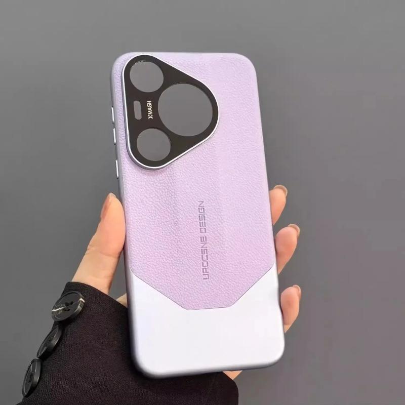 PU Leather Phone Case For Huawei Pura 80 70 Ultra 70Pro + Matte Splicing Plating Hard Shockproof Cover For Huawei Nova 14 13 12 Ultra