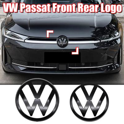 Rsq1 2pcs ABS Car Front Grill Emblem Rear Trunk Badge Logo for VW Passat 2019-2024 Scirocco Premium Pro Plus Extra Quality