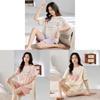 Casual Cotton Shorts And Shirt Set For Women Summer Lounge Sleepwear Comfortable And Breathable