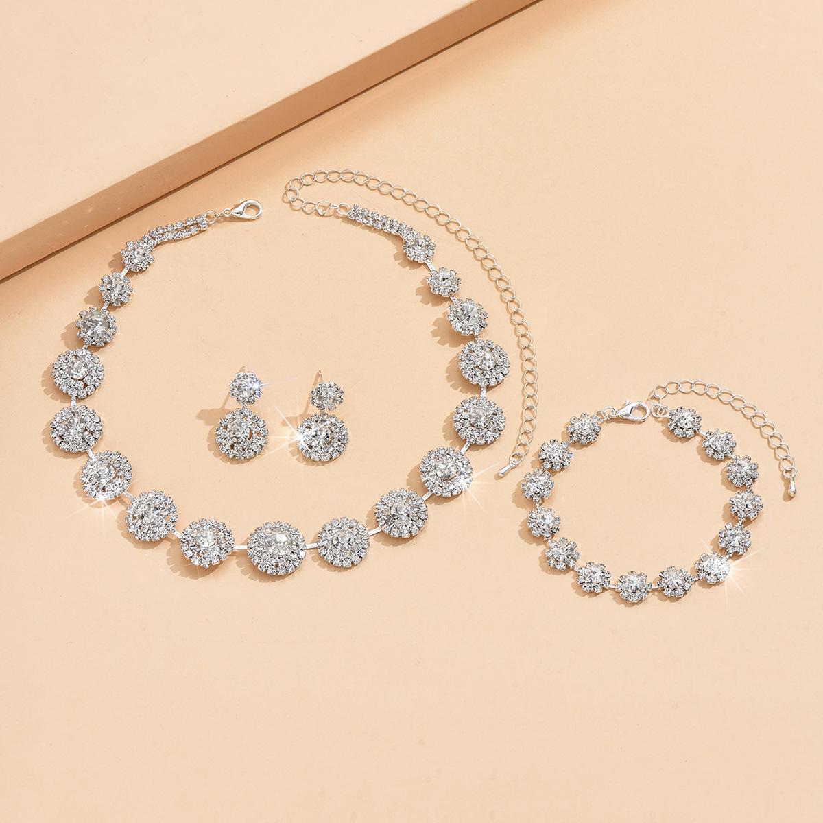 

Свадебный женский комплект ювелирных изделий с кисточками и стразами, серьги, ожерелье, аксессуары для вечеринок