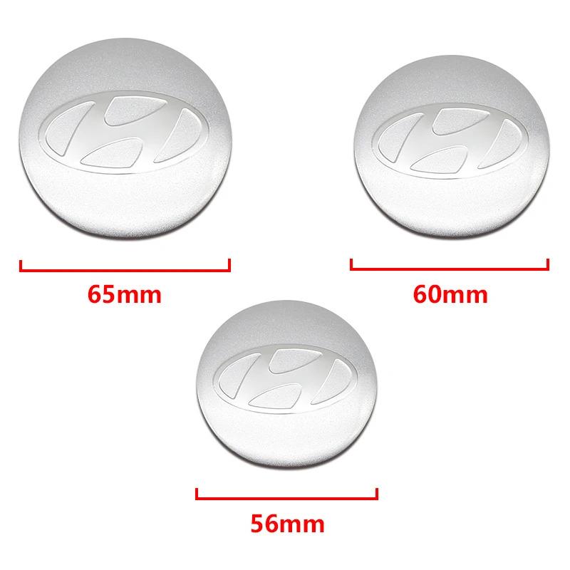 Autocolante Capac Central Butuc Roată Mașină Logo Hyundai 56mm 60mm 65mm Decal Aluminiu Pentru Tucson Accent Elantra Santa Sonata I20 I30 ix25