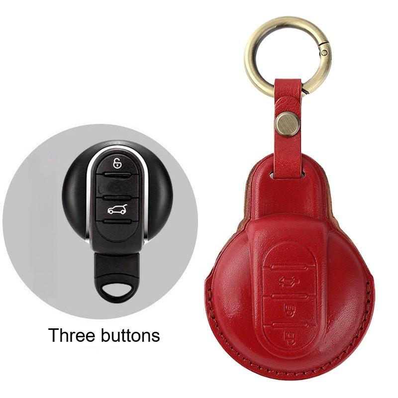 For Mini Cooper F54 F55 F56 F57 F60 Clubman Countryman Leather Car Key Fob Protection Cover Keychain Auto Accessories