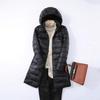 Plus Size Ultra-Light Mid-Length Down Jacket for Women - Ideal for 200 Lbs, Middle-Aged & Elderly, Ultra-Thin Design, Extra Large