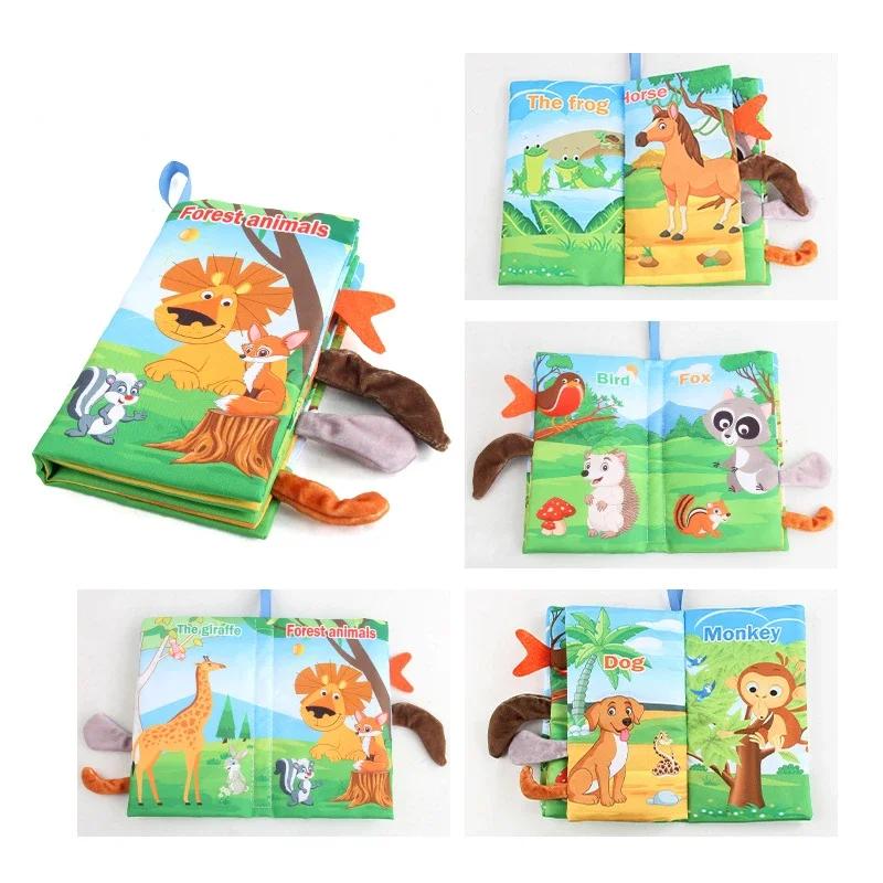 Toys 0-36M Baby Early Learning Toy Tail Cloth Book Puzzle Parent-child Interactive Sound Paper Infants Activity for Babies
