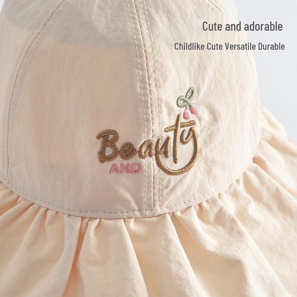 Children's Cute 3D Ears Bucket Hat - Windproof, Sun-Protective, Embroidered Fisherman Style