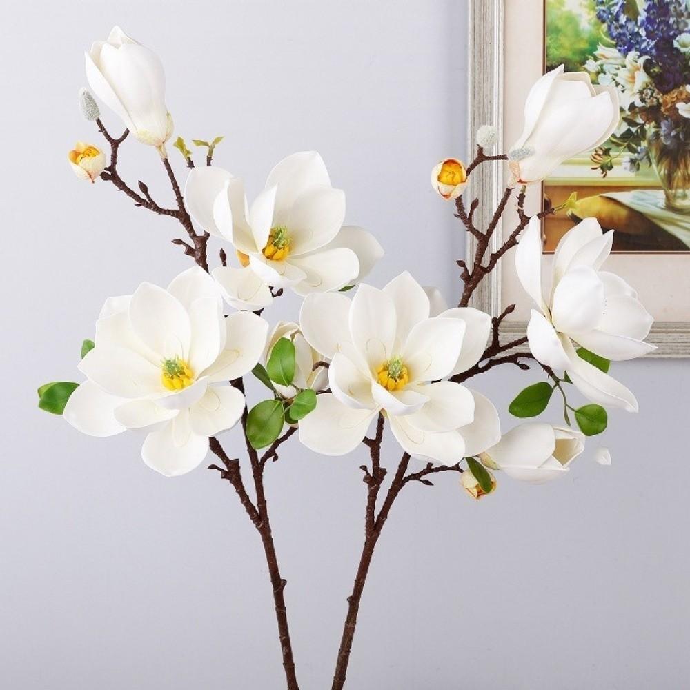 Grande Fiore di Magnolia Artificiale Fatto a Mano Simulazione Real Touch Grande Magnolia EVA Orchidea Artificiale Realistica Decorazione da Tavolo