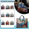 3D Women's Dragon Pattern Printed Handbag Single Shoulder Bag 300g Canvas