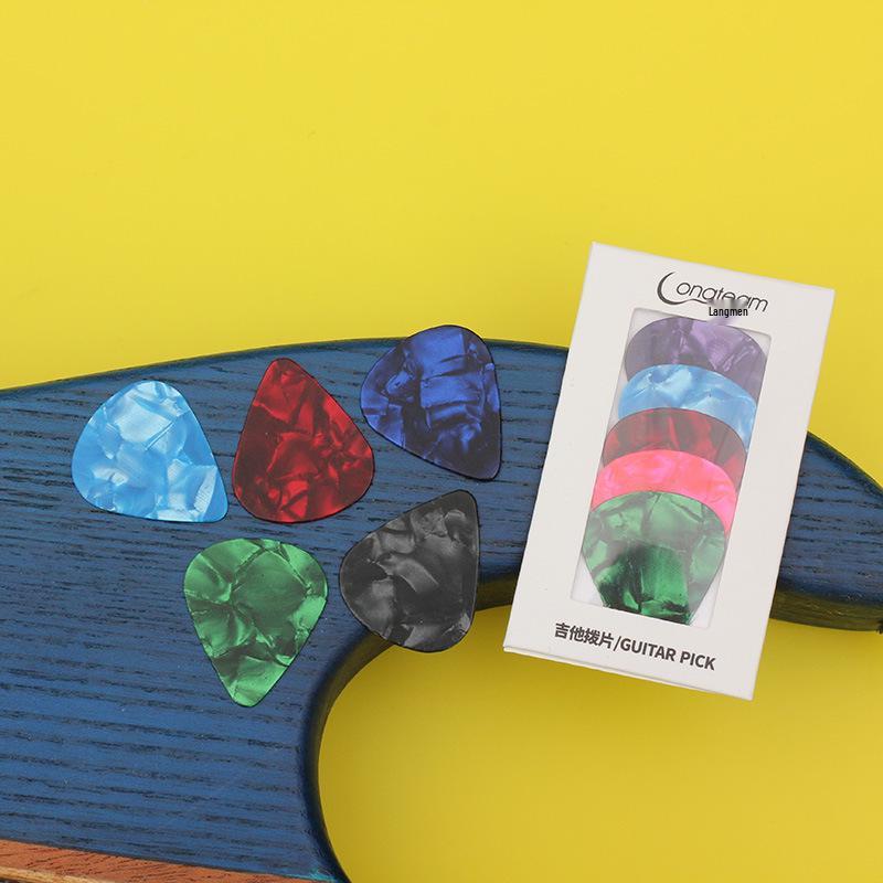 5-Piece Guitar Pick Set: 0.46mm, 0.71mm, 0.96mm Thickness for Folk and Electric Guitars
