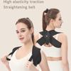 Black Open Shoulder Beauty Back Strap Chest Hunchback Corrector Breathable Invisible High Elastic Belt for Posture Support