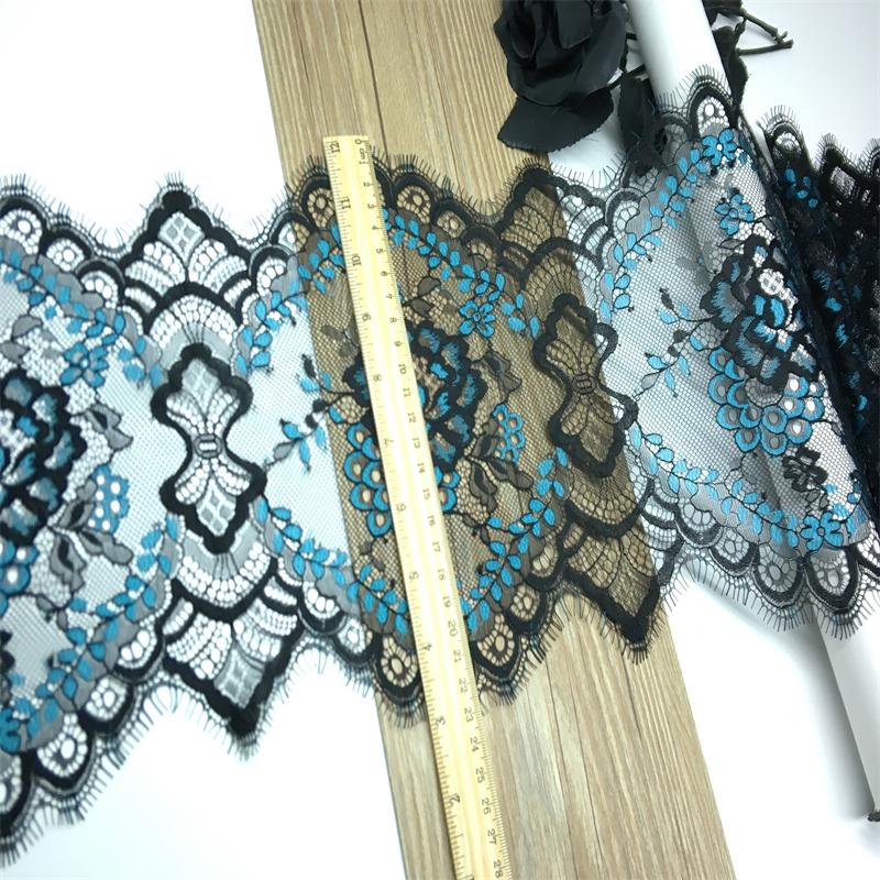 3m X 23cm French Chantilly Lace, Non-stretch Two-tone Eyelash Lace Fabric for Sewing, Bra, Underwear, Lingerie, Dress, Garment, Crafting