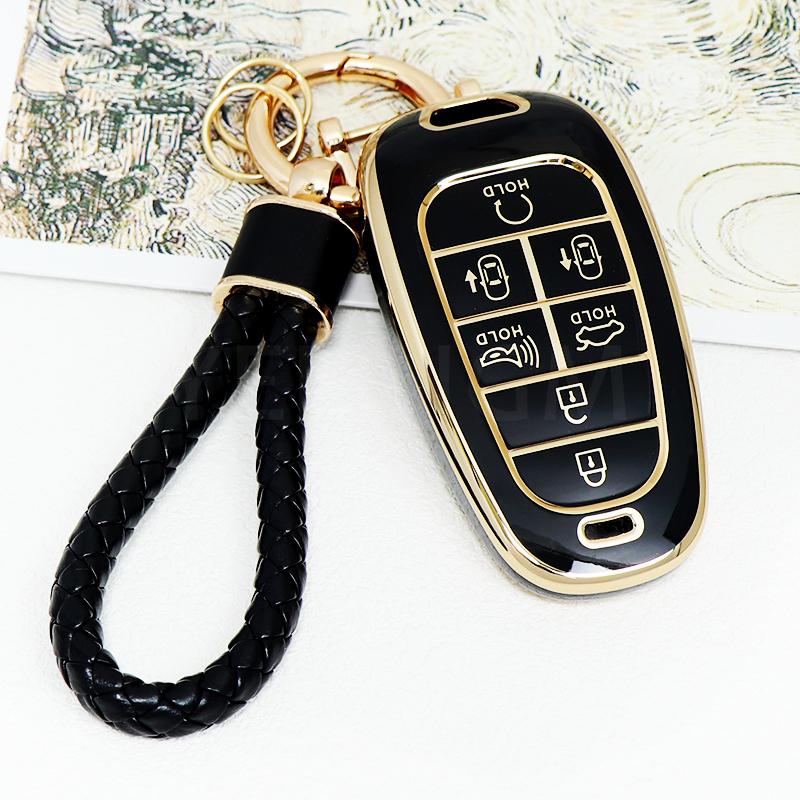 6 7 Buttons Tpu Car Key Cover Auto Shell Fob Case Keychain For Hyundai Santa Fe Tucson Nexo Nx4 Atos Solaris Prime