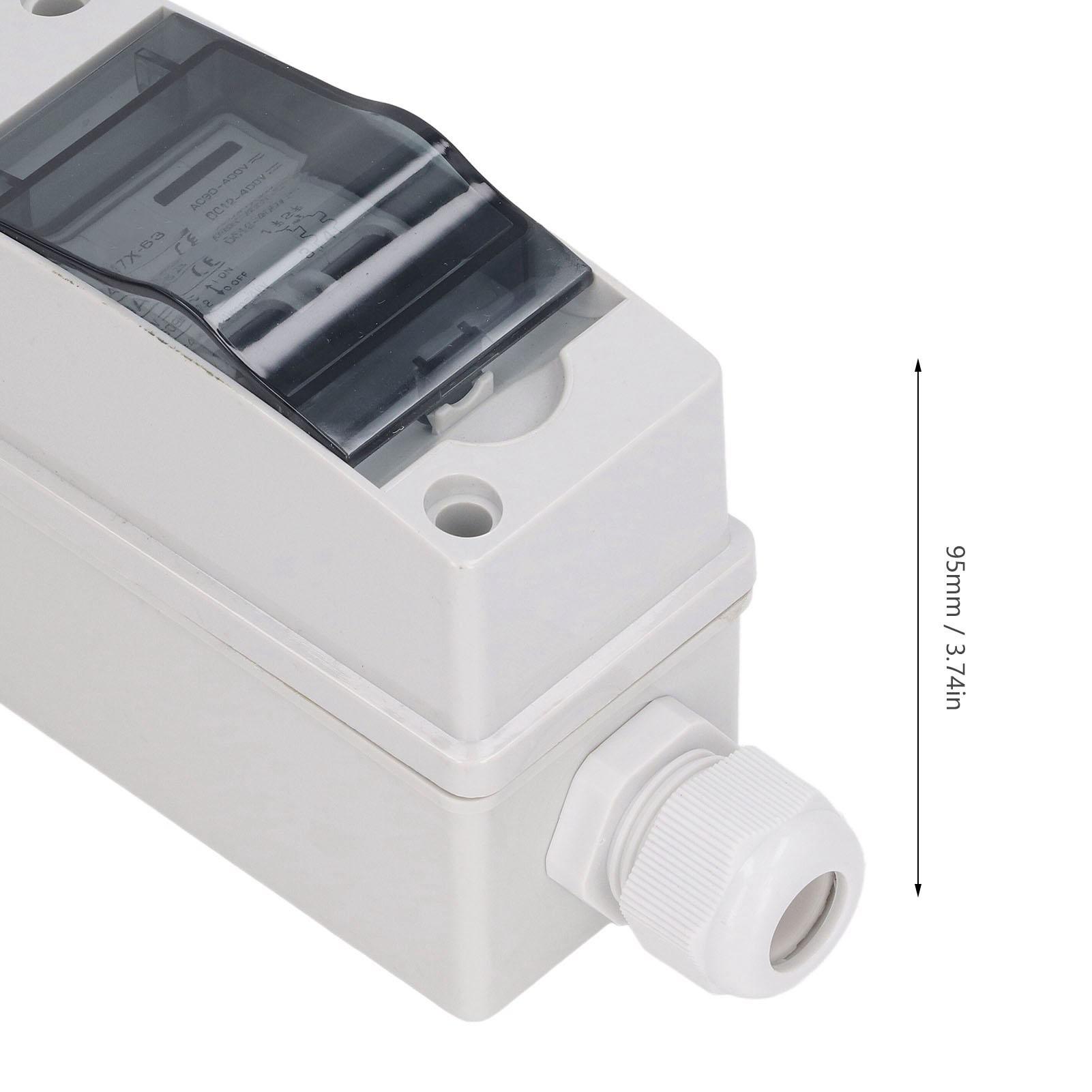 

Miniature Circuit Breaker 50Amp Waterproof 2P DC Solar Disconnect Switch Isolator for Solar PV System DC 12‑400V AC