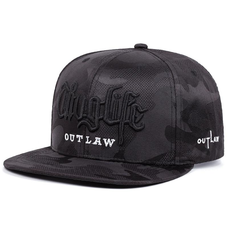 Mode Neue flache Krempe Hut Riot Life Bestickt Street Hip Hop Hut Sonnenschutz Dekoration Baseballkappe Unisex