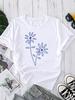(Asian Size) Flower Sweet Trend Graphic Tee T-shirts Female Casual Short Sleeve O-neck Fashion Print Women's Top T Clothing