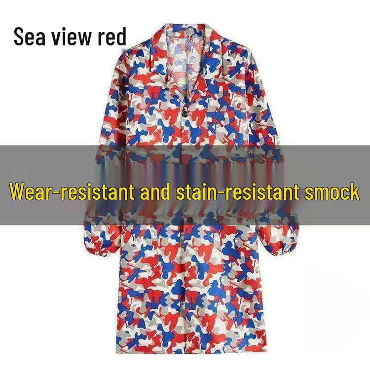 Men's & Women's Camouflage Work Coveralls - Breathable, Dustproof Long Sleeve Overalls and Apron, Blue