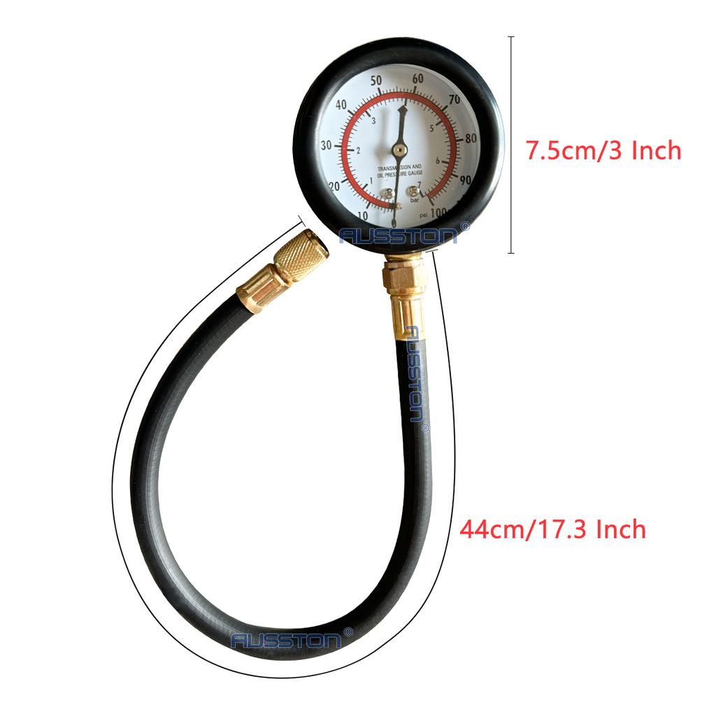 Quick Connection Fuel Pressure Tester Gauge Tools Kit 0-100 PSI with 9.49, 7.89, 6.30 Fuel Line Suitable for More Car RV Engine