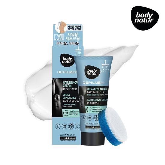 Bodynatur Hair Removal Cream Men In-Shower 200ml