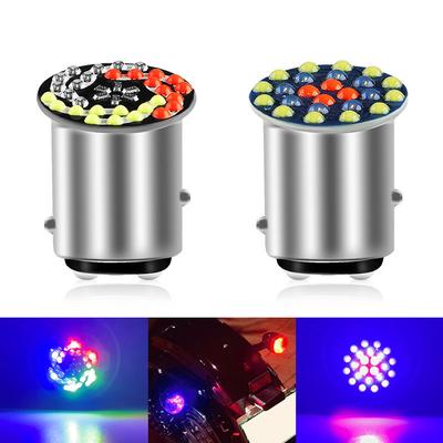 1157 RGB LED Motorcycle Headlight Bulbs 24SMD 30SMD Lamp Flashing Motorbike Bright 1157 BAY15D P21 5W