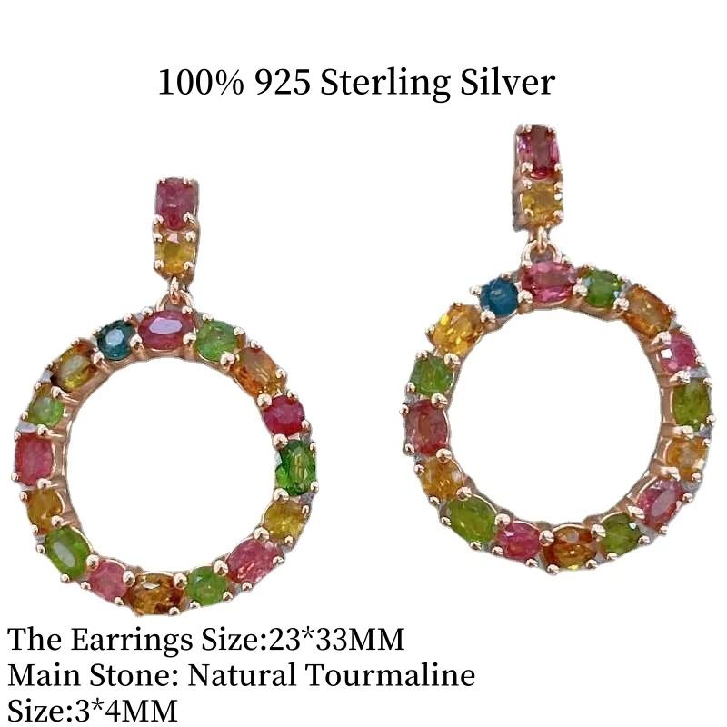 Sace Gems Modische Tropfenohrringe für Frauen, 925 Sterling Silber, natürlicher Turmalin, Ohrstecker, Hochzeitsfeier, edler Schmuck, Geschenk