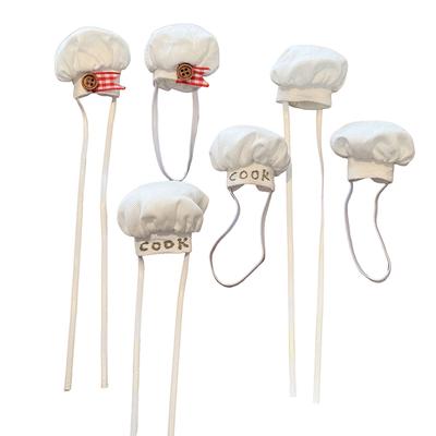 For 10CM Plush Doll Chef Hat Cute Mini Doll Hats DIY Dolls Decoration Accessories Dollhouse Scene Ornament Pretend Play Toys