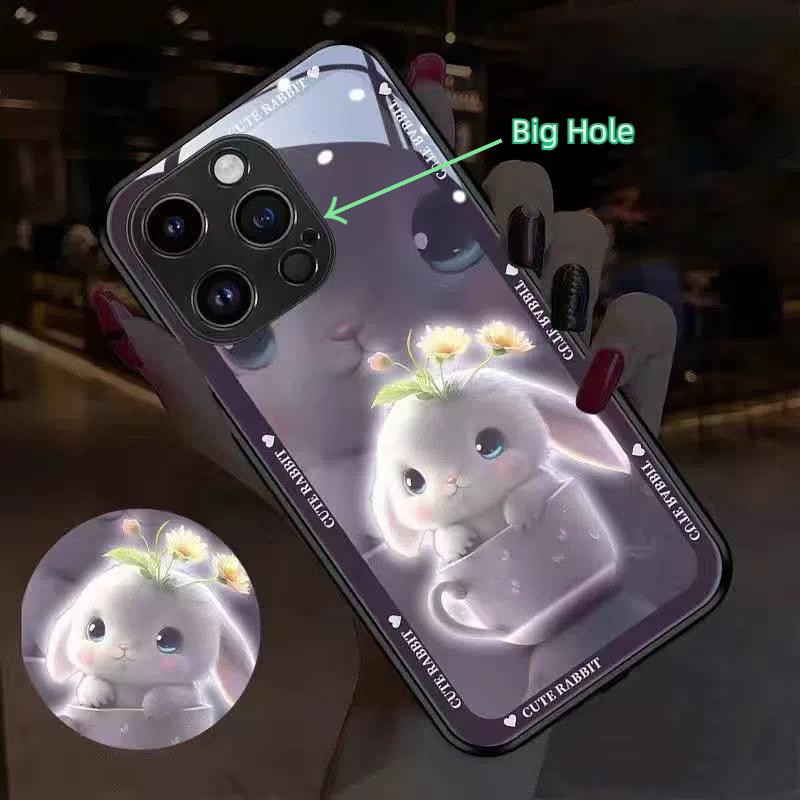 LED Phone Cover - Auto Flashing for Calls/Music with Tempered Glass Protection