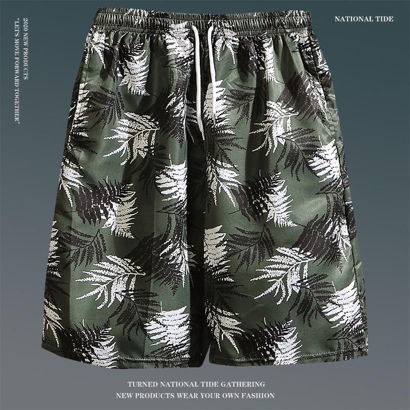 Men's Loose Plus Size Hawaiian Floral Beach Shorts - Quick-Dry, Trendy, Five-Point Design for Couples