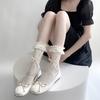 Summer Thin Lace Mid Tube Socks Sweet Bow Hollowed Ballet Calf Socks Lolita White
