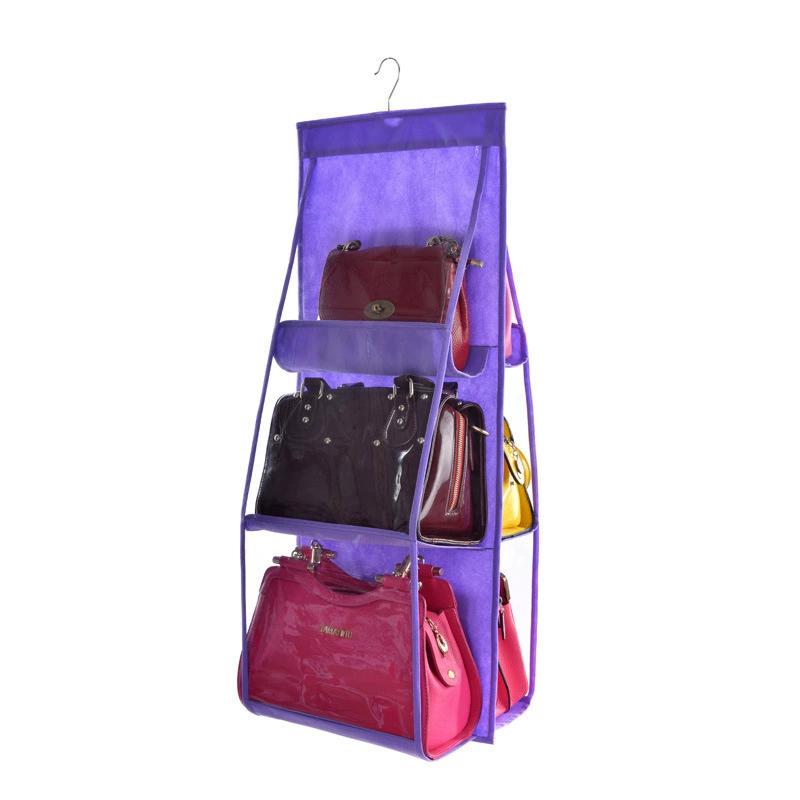 Wardrobe Closet Transparent Storage Bag Hanging Handbag Organizer Underwear Bra Organizer Storage Washable