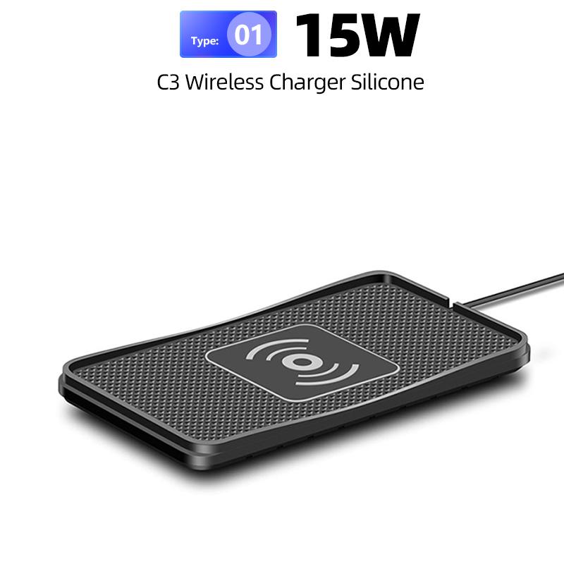 15W Wireless Car Phone Charger Fast Charging Pad Mat For iPhone 12 13 14 15 Pro XS Max Samsung Xiaomi  Smartphone Charger