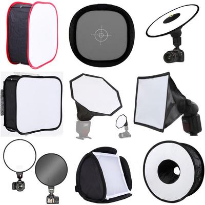 30/40cm Flash Camera Softbox with Round/Gray Card, Black & White Cloth Cover, and Conical Design