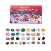 3D Stereoscopic Airplane Box 24PC Crystal Stone Box 24-grid Natural Crystal Stone Label Christmas Advent Calendar Hole Music Blind