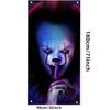Halloween Banner Decorations Trick or Treat Scary Clown Door Frames Door Covers Background Scary Atmosphere Hanging Cloth