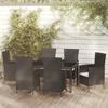 Day and Night - Day and Night Garden Dining Set 7 Pieces Black Synthetic Rattan