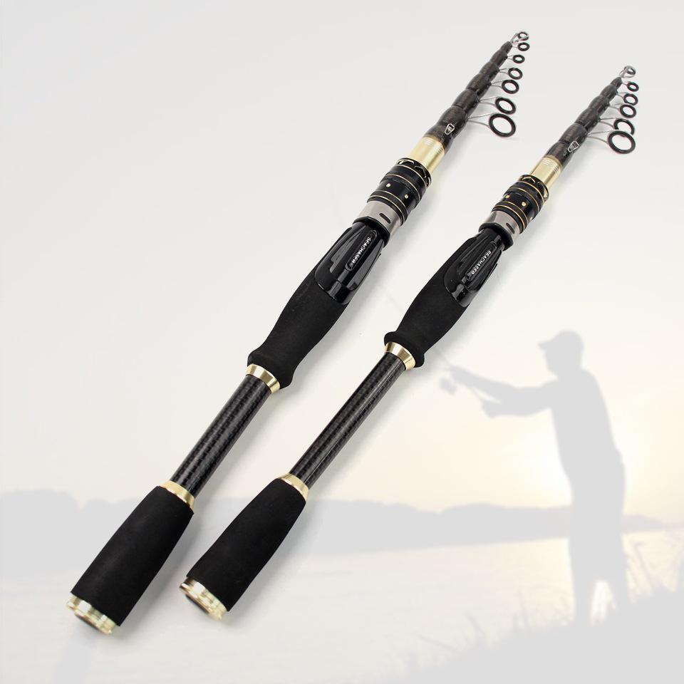 Ultra-Short Portable Carbon Fiber Fishing Rod - Retractable Lure Design