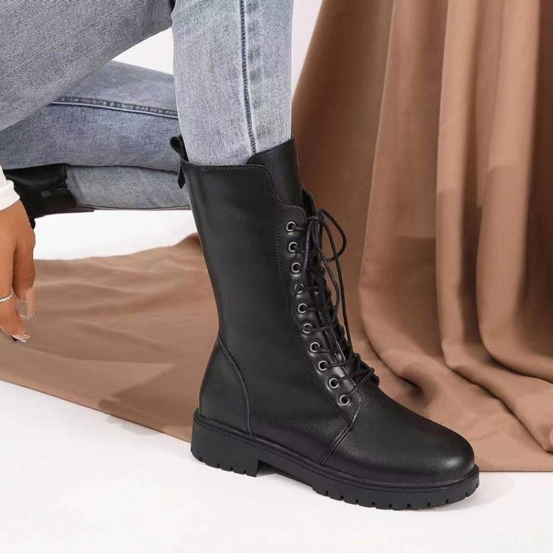Women's autumn winter new style simple comfortable wear-resistant women's shoes high heels midsole warm non slip boots