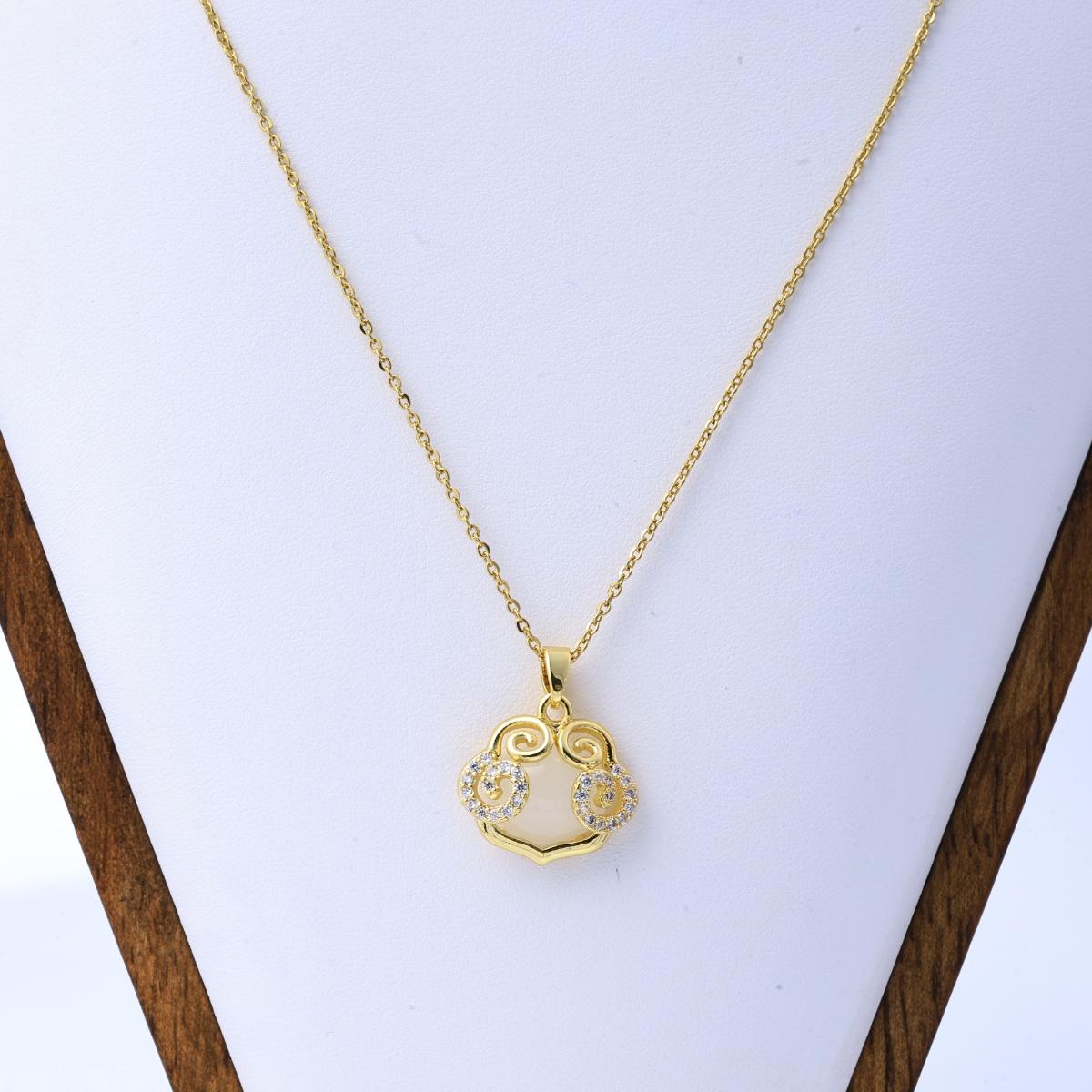 

Ожерелье-замок Пин Ань, модный и универсальный кулон в национальном стиле, цепочка на ключицу «замок долголетия» United States