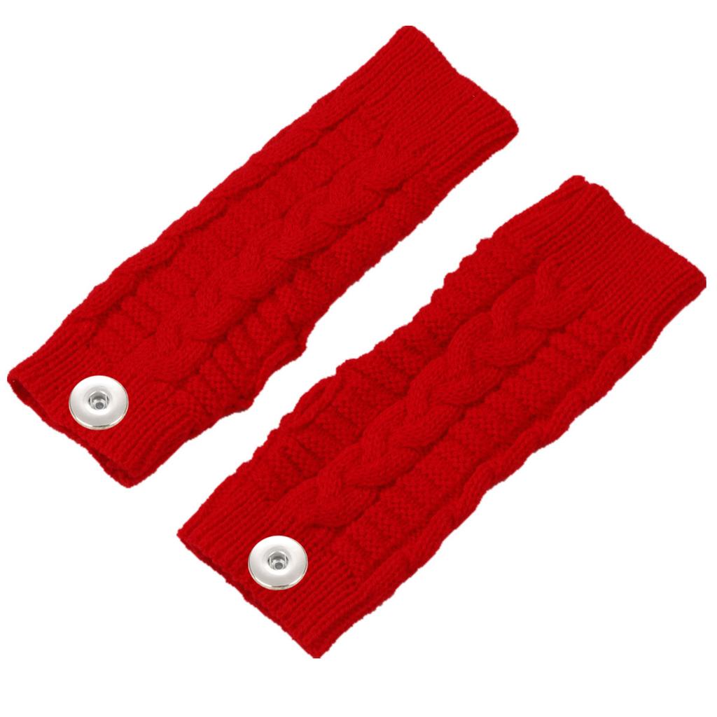 Fit 18mm Snap Button Winter 028 Students Write Keep Warm Knitted Lady Fingerless Work Wrist Gloves Women Men Adolescent