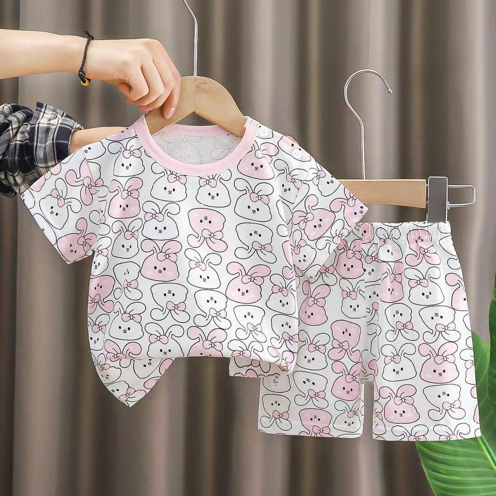 Toddler's Summer Bear Print T-shirt and Shorts Set