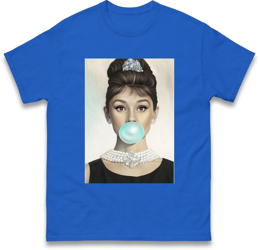 Audrey Hepburn Tshirt Bubblegum Breakfast At Tiffanys White Classic Movie Gift