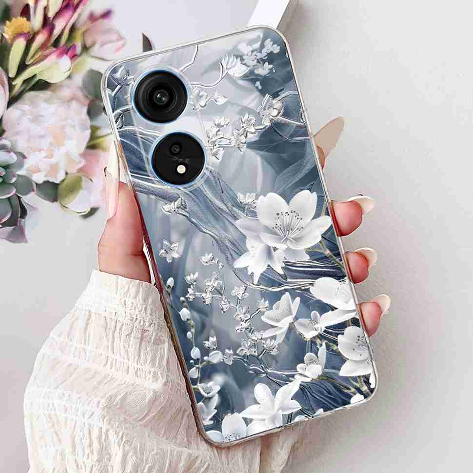 For Oppo A1 Pro 5G 6.7" Case Fashion Flower Painting Soft Silicone TPU Back Cover For Oppo A1 Pro a1 Pro PHQ110 Cases Bumper