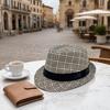 Retro British Style Jazz Hat, Woven Short-Brimmed Straw Hat, Sun Protection Hat for Spring Summer Outdoor Activities