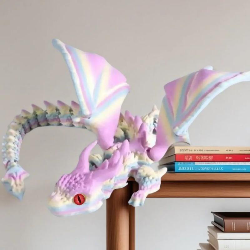 23cm 3D Printer Wing Magic Dragon Joint Mobile Rotating Toy Joint Desk Decorative Toys Gifts Crafts.