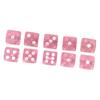 20pcs Dice Set 6 Sided Transparent Dices Rounded Corner Dice for Board Games and Teaching Math Pink with White Spots