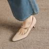 Krazing Pot Cow Skin Round Toe Stiletto High Heels Summer Shoes Big Size 42 Beauty Lady Metal Buckle Women Shallow Pumps