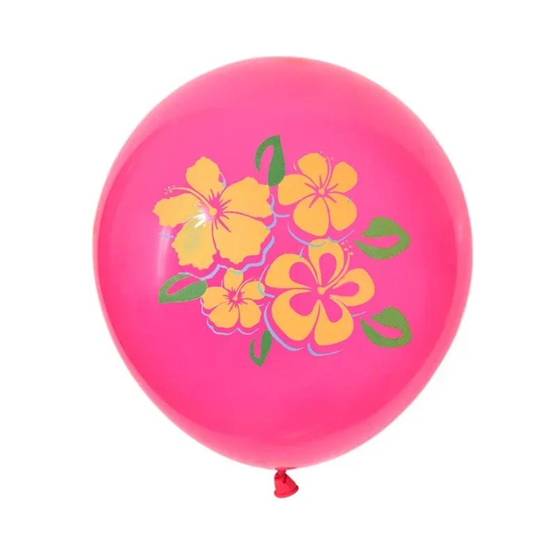 12Pcs 12inch Hawaiian Aloha Tropical Luau Latex Balloons for   Summer Beach Birthday Bar Party Wedding Supplies